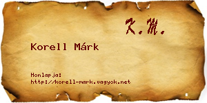 Korell Márk névjegykártya